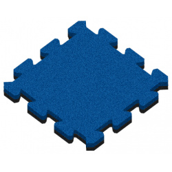 Резиновая плитка Пазл Рельефное основание 40 мм синяя Newmix универсальные