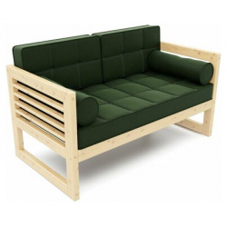 Садовый диван кушетка СЕГА М С  горчичный орех велюр массив дерева двухместный для кафе и бара офиса скандинавский лофт ARSKO