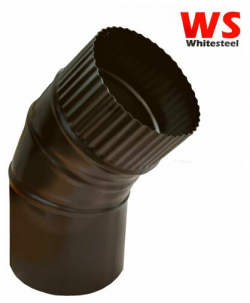 Отвод дымоотводящий 120мм 45* для газовой колонки  стальной Коричневый матовый Whitesteel ВентДом