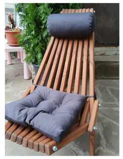 Набор подушек (валик + квадрат) для кресла кентукки / шезлонга  цвет черно серый студия ателье