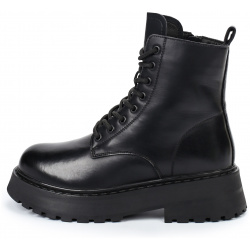 Ботинки LOLLI|POLLI 145 090A 5602 Черные кожаные на массивной подошве