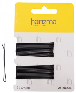 Невидимки 50 мм прямые черные (h10535 15  24 шт) Harizma (Германия) h10535 Н