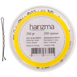 Невидимки 60 мм волна черные (h10536 15  24 шт) Harizma (Германия) h10536