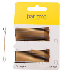 Невидимки 60 мм прямые коричневые (h10537 04  24 шт) Harizma (Германия) h10537 Н