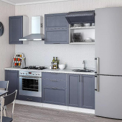 Прямая кухня Сканди 01 Graphite Softwood/ Белый Браво S 012607 