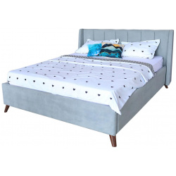 Мягкая кровать Betsi 1600  П/М ткань Серый Браво 80 НМ0267 интерьерная