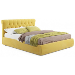 Мягкая кровать Ameli 1800 желтая с ортопедическим основанием Браво 80 НМ0352 