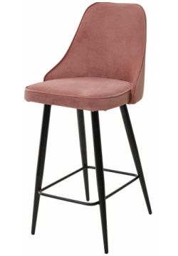 Полубарный стул NEPAL PB РОЗОВЫЙ #15  велюр/ черный каркас (H=68cm) Браво 461MC03830