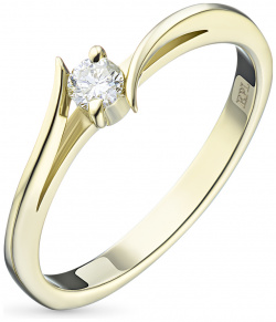 Кольцо из желтого золота с бриллиантом э0301кц09091700 ЭПЛ Даймонд 2050013276822