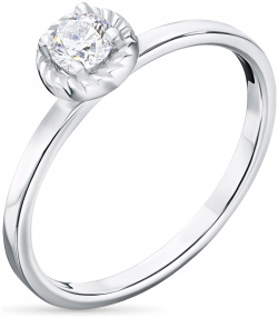 Кольцо из белого золота с бриллиантом э0901кц10210207 ЭПЛ Даймонд 2050015147083