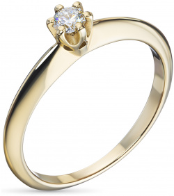 Кольцо из желтого золота с бриллиантом э0301кц04202996 ЭПЛ Даймонд 2050014051794