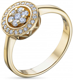 Кольцо из желтого золота с бриллиантами э0301кц06150100 ЭПЛ Даймонд 2050015287697