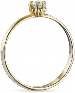 Кольцо из желтого золота с бриллиантом э0301кц04203092 ЭПЛ Даймонд 2050013268681