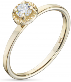 Кольцо из желтого золота с бриллиантом э0301кц10210207 ЭПЛ Даймонд 2050015120758