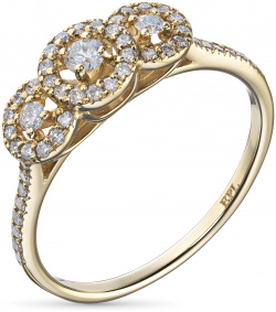 Кольцо из желтого золота с бриллиантами э0301кц01192800 ЭПЛ Даймонд 7000002391277