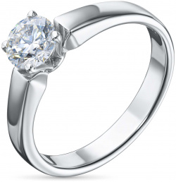Кольцо из белого золота с бриллиантом э0901кц08220208 ЭПЛ Даймонд 7000002316386