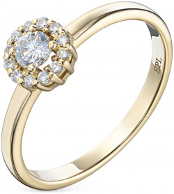 Кольцо из желтого золота с бриллиантами э0301кц04190100 ЭПЛ Даймонд 8700000224131