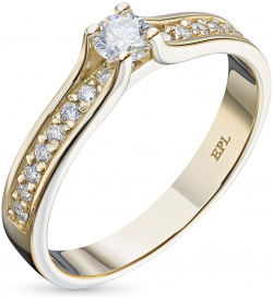 Кольцо из желтого золота с бриллиантами э0301кц08200105 ЭПЛ Даймонд 2050014698838