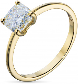Кольцо из жёлтого золота с выращенным бриллиантом e0312kts12231175 ЭПЛ Даймонд 8700000613218