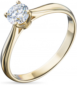 Кольцо из жёлтого золота с выращенным бриллиантом e0312kts11210862 ЭПЛ Даймонд 8700000660724