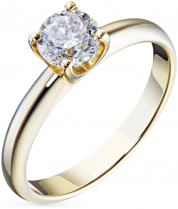 Кольцо из жёлтого золота с выращенным бриллиантом e0312kts11102400 ЭПЛ Даймонд 8700000824096, размер: 17.5
