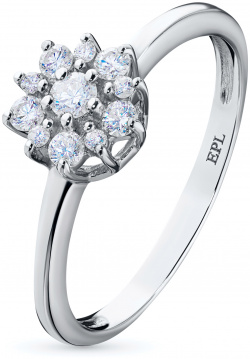 Кольцо из серебра с выращенными бриллиантами e0612kts10177200 ЭПЛ Даймонд 8700000907188