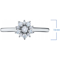 Кольцо из серебра с выращенными бриллиантами e0612kts10177200 ЭПЛ Даймонд 8700000907201