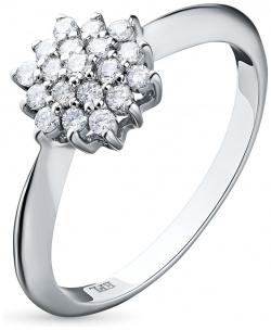 Кольцо из серебра с выращенными бриллиантами e0612kts04180500 ЭПЛ Даймонд 8700000816749