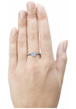 Кольцо из серебра с выращенными бриллиантами e0612kts04180500 ЭПЛ Даймонд 8700000845329