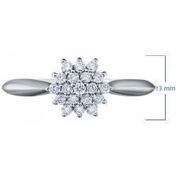 Кольцо из серебра с выращенными бриллиантами e0612kts04180500 ЭПЛ Даймонд 8700000845329