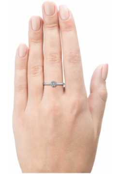 Кольцо из серебра с выращенными бриллиантами e0612kts04152800 ЭПЛ Даймонд 8700000963825