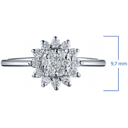Кольцо из серебра с выращенными бриллиантами e0612kts09200303 ЭПЛ Даймонд 8700000830486