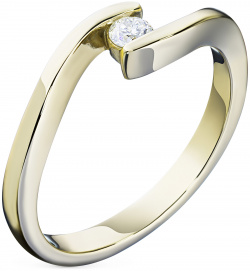 Кольцо из желтого золота с бриллиантом э0301кц01161100 ЭПЛ Даймонд 2050015361960