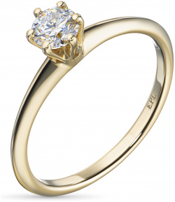 Кольцо из желтого золота с бриллиантом э0301кц06200856 ЭПЛ Даймонд 7000002782136