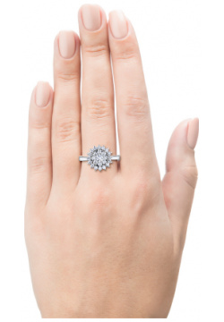 Кольцо из серебра с выращенными бриллиантами e0612kts07163600 ЭПЛ Даймонд 8700000722620