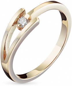 Кольцо из желтого золота с бриллиантом э0301кц01158900 ЭПЛ Даймонд 2050011030051