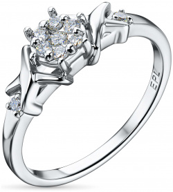 Кольцо из серебра с выращенными бриллиантами e0612kts02203650 ЭПЛ Даймонд 8700001081955