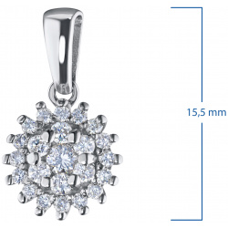 Кулон из серебра с выращенными бриллиантами e0612pd06184900 ЭПЛ Даймонд 8700001310710