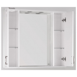 Зеркальный шкаф 90x83 см белый глянец Style Line Олеандр 2 ЛС 00000242