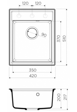 Кухонная мойка ленинградский серый Artgranit Omoikiri Daisen 42 GR 4993604