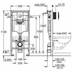 Комплект подвесной унитаз Ideal Standard Tesi T007901 + T352701 система инсталляции Grohe 38721001 SETT007901/T352701/2