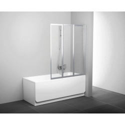 Шторка для ванны складывающаяся трехэлементная Ravak VS3 115 белая+рейн 795S010041 