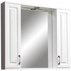 Зеркальный шкаф 90x80 см белая ольха Stella Polar Кармела SP 00000186 