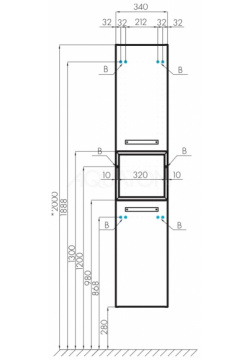 Шкаф одностворчатый подвесной 34x70 см дуб эндгрейн Акватон Лофт Фабрик 1A242803LTDU0
