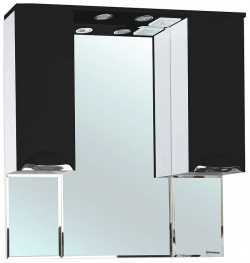 Зеркальный шкаф 90x100 см черный глянец/белый глянец Bellezza Альфа 4618815000045 