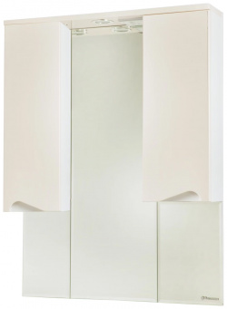 Зеркальный шкаф 96x100 3 см бежевый глянец/белый глянец Bellezza Эйфория 4619117180077 