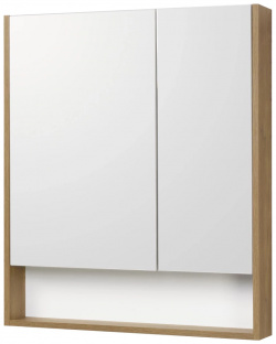 Зеркальный шкаф 70x85 см белый матовый/дуб рустикальный Акватон Сканди 1A252202SDZ90 
