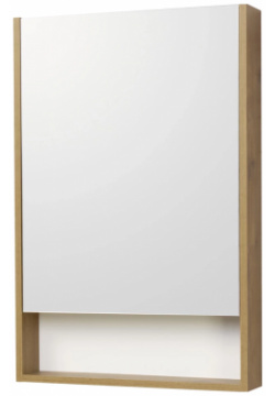 Зеркальный шкаф 55x85 см белый матовый/дуб рустикальный L/R Акватон Сканди 1A252102SDZ90 