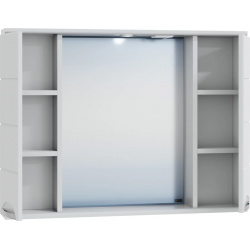Зеркальный шкаф 100x72 см белый глянец Санта Родос 106018
