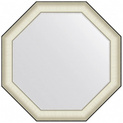 Зеркало 74x74 см белая кожа с хромом Evoform Octagon BY 7441 